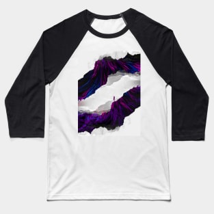 Purple Electric Butterfly Isolation Baseball T-Shirt